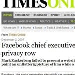Facebook chief executive caught out in privacy row