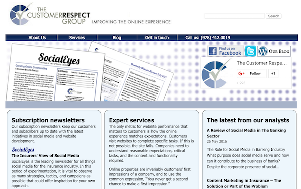 The Customer Respect webiste homepage image