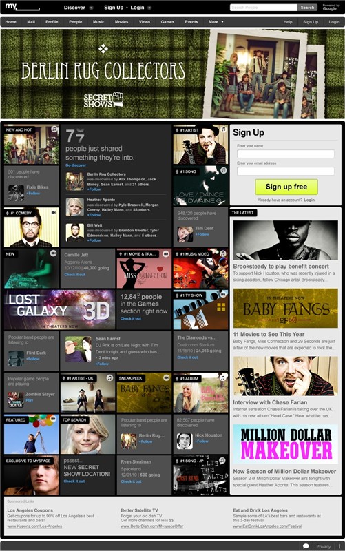 New Myspace website