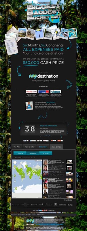 My Destination The Biggest Baddest Bucket List MyBBB social media campaign mcirosite image