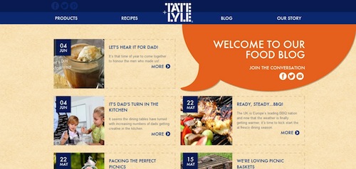 Hyperlink to Tate and Lyle Taste and Smile website image