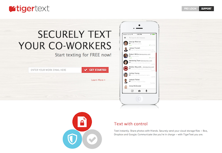 TigerText homepage image