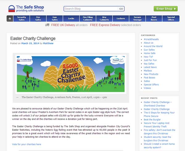 The Safe Shop Easter egg hunt challenge blog post image