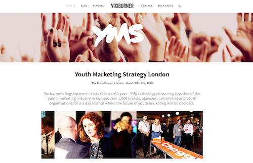 Youth Marketing Strategy London website image