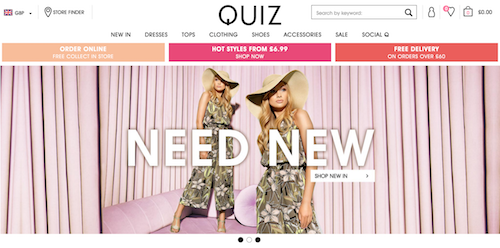 Hyperlink to QUIZ Clothing website image