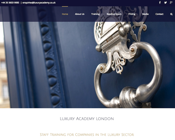 Luxury Academy website image