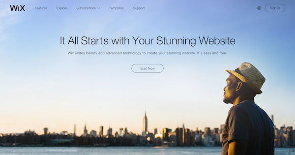 Wix homepage image