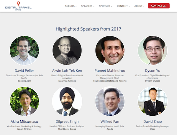 Digital Travel Summit APAC 2017 speakers image