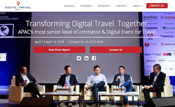 Image of Digital Travel Summit APAC 2018 website