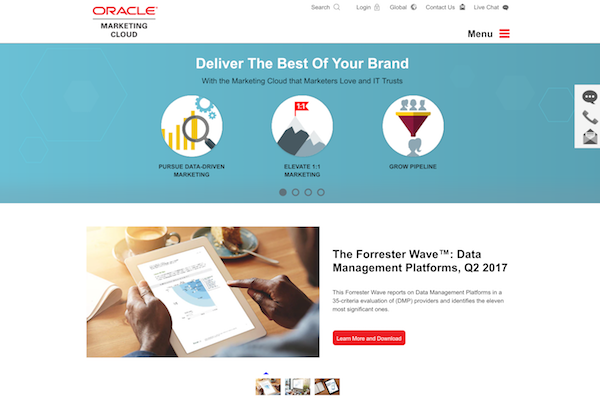 Oracle Marketing Cloud website image