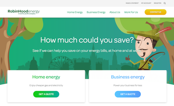 Robin Hood Energy homepage image