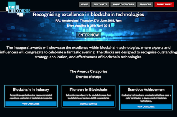 Blockchain Blockchain Awards, The Blocks logo 600x