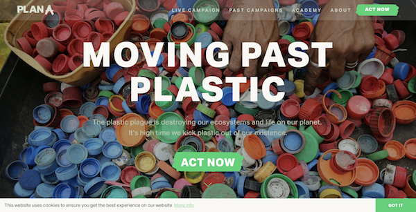 PlanA.Earth Plastic campaign website image