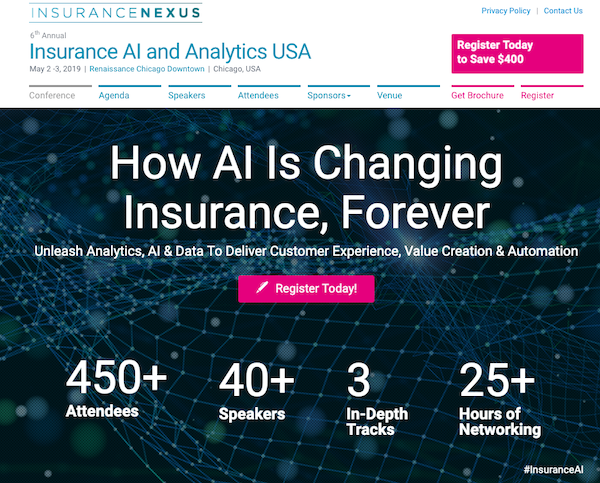 6th Annual Insurance AI and Analytics USA 2019 banner 600x483