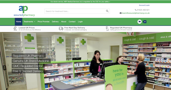 Assured Pharmacy website image