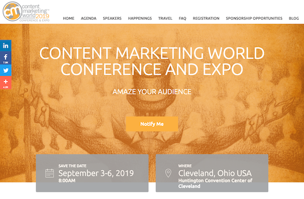 Content Marketing World (CMW) 2019 banner 600x394