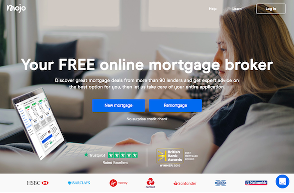 Mojo Mortgages homepage website image 